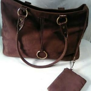 Coldwater Creek suede tote bag